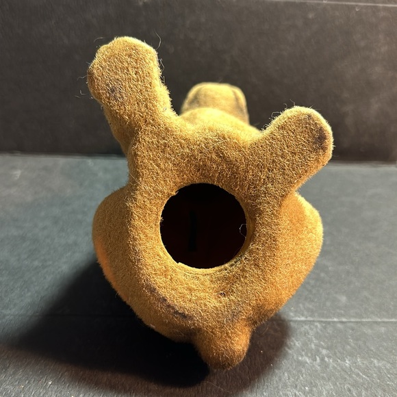 Vintage Flocked Fuzzy Dog Puppy Bank 6 1/4”, **no stopper** - Picture 5 of 5
